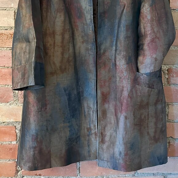 Louben Silk Jacket – Copper-Blue Tones – Size 6 (Fits 8/10) - Picture 6 of 8